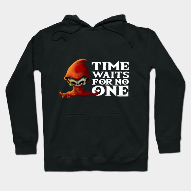 Time Waits For No One Chibi Grim Reaper Alternate Hoodie by steviezee